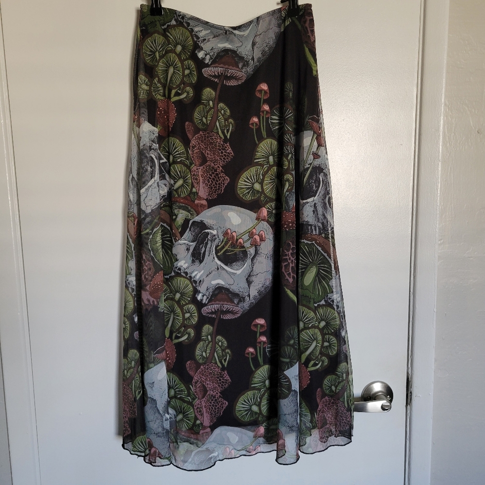 Thorn & Fable Dark Forest Mesh Midi Skirt